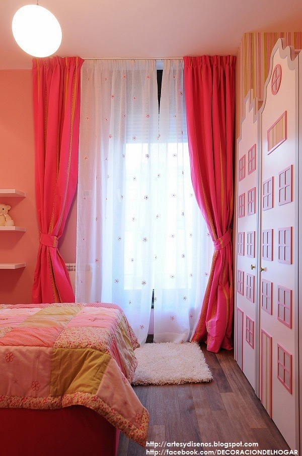 Dormitorio Rosa con Verde Para una Chica Señorita by artesydisenos.blogspot.com
