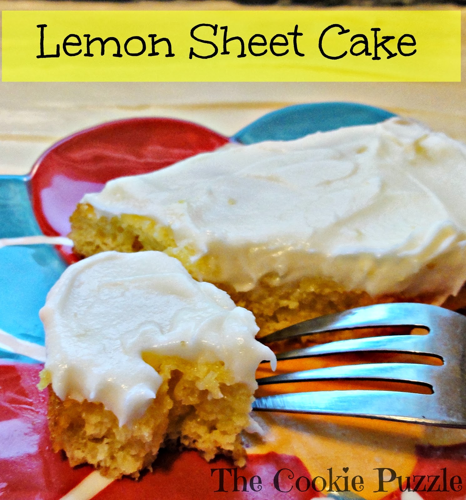 The Cookie Puzzle Lemon Sheet Cake