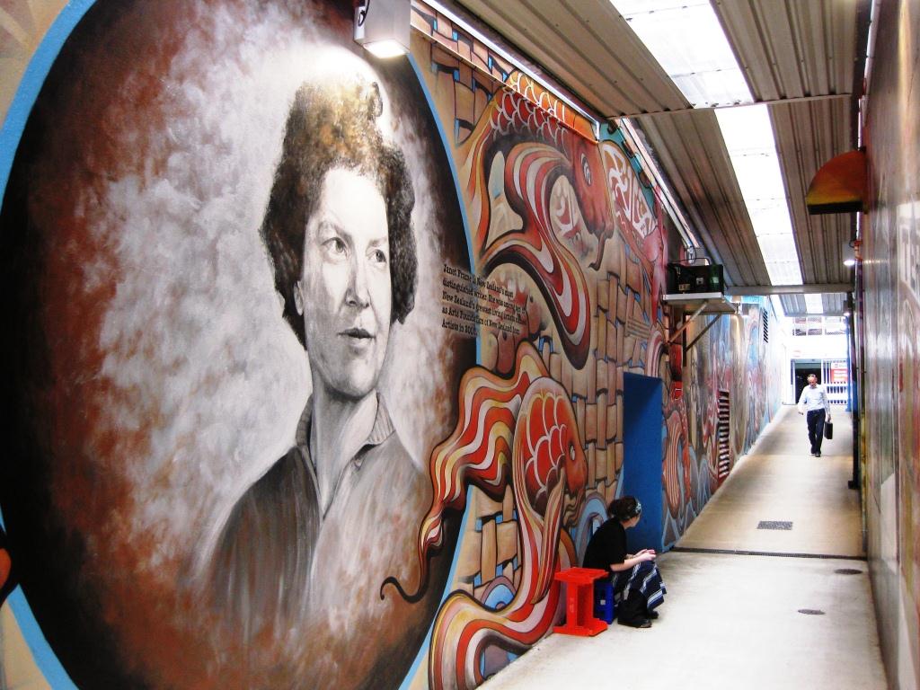 An Angel My Blog Frame Mural in Dunedin's Octagon