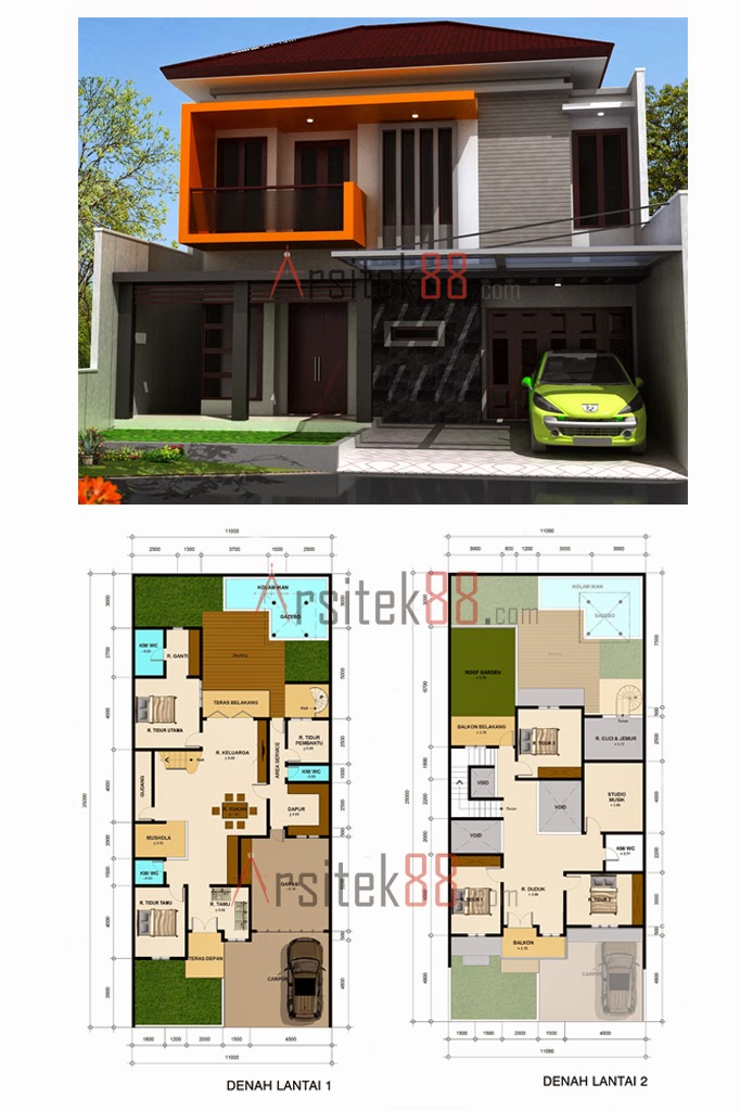 Desain Rumah Minimalis 2 Lantai Dan Denahnya - Gambar Foto 