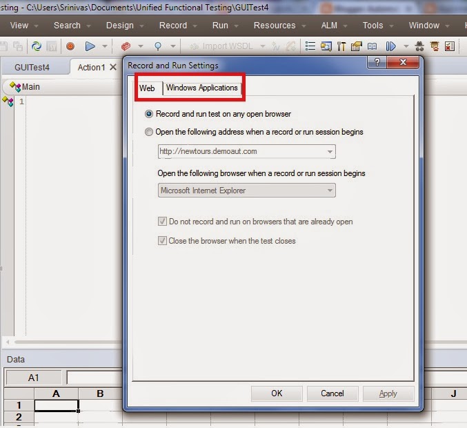 Unified Functional Testing 11.5 Working with Recording Modes in UFT 11.5