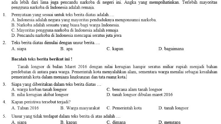Soal Essay Bahasa Indonesia Kelas 8 Semester 2