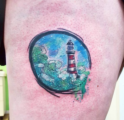 Esta circular trabalho de aquarela