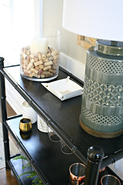 repurposing an old table into a bar cart