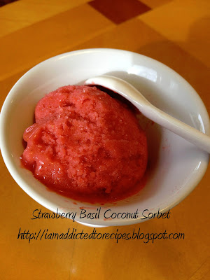 Strawberry Basil Coconut Sorbet | Addicted to Recipes