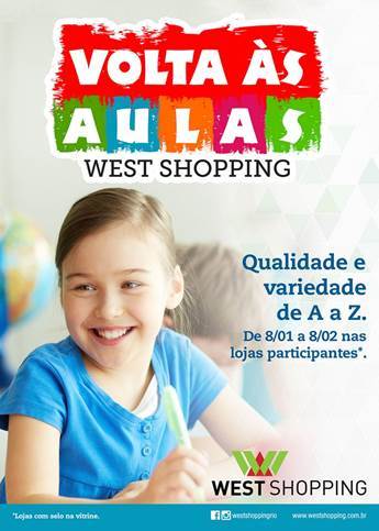 West Shopping realiza campanha especial para o ‘Volta às Aulas’ West Shopping realiza campanha especial para o ‘Volta às Aulas’