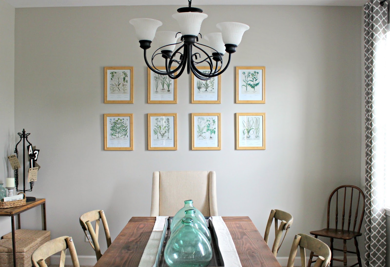 Botanical Print Gallery Wall Dining Room