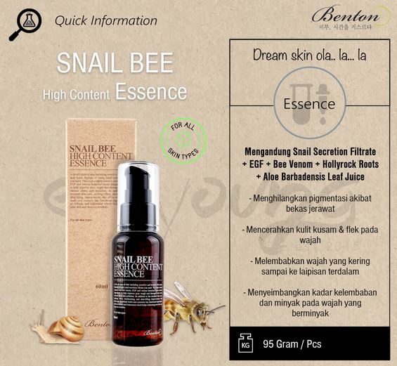 manfaat benton snail bee high content essence