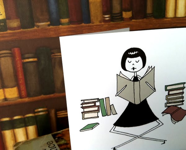 flapper doodle: bookworm note cards!