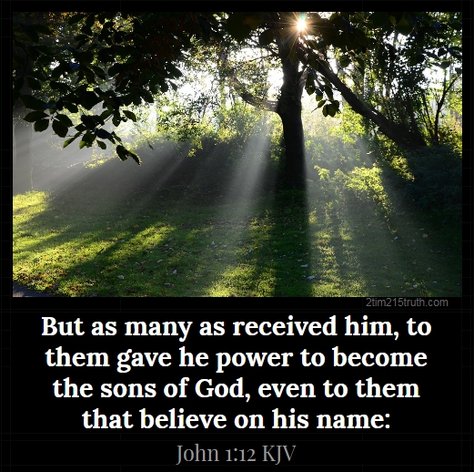 2 Timothy 2:15 Truth: Verse of the Day: John 1:12 KJV