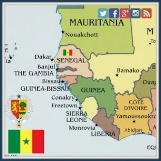 Senegalese flag & map