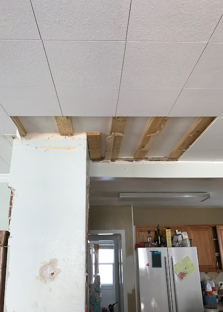 Farmhouse Ceiling - removing ceiling tiles