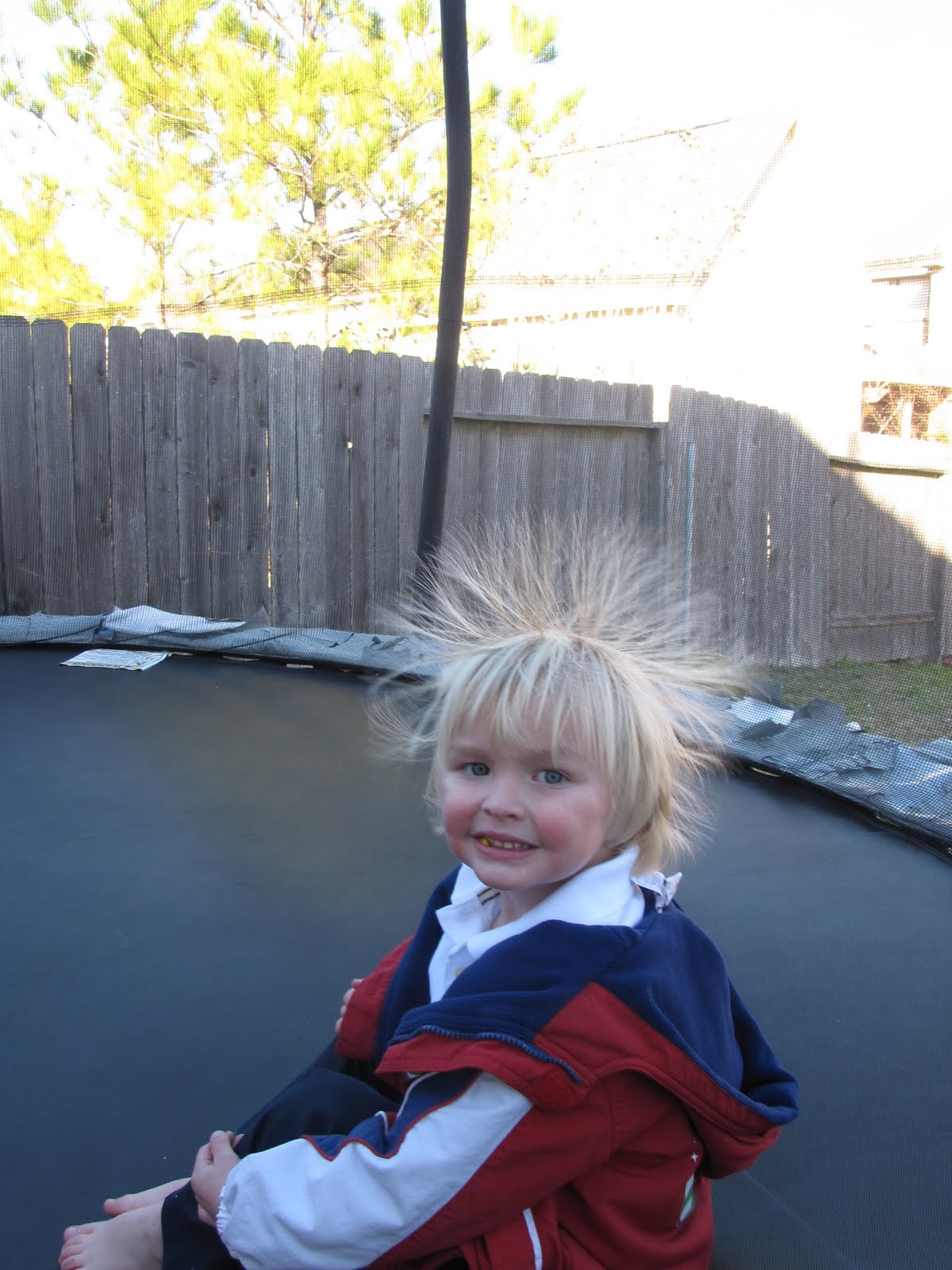 Hoffman Family Static Electricity on the Trampoline