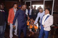 Photos: Followers kneel down to welcome Apostle Suleman as he arrived Enugu in a long convoy