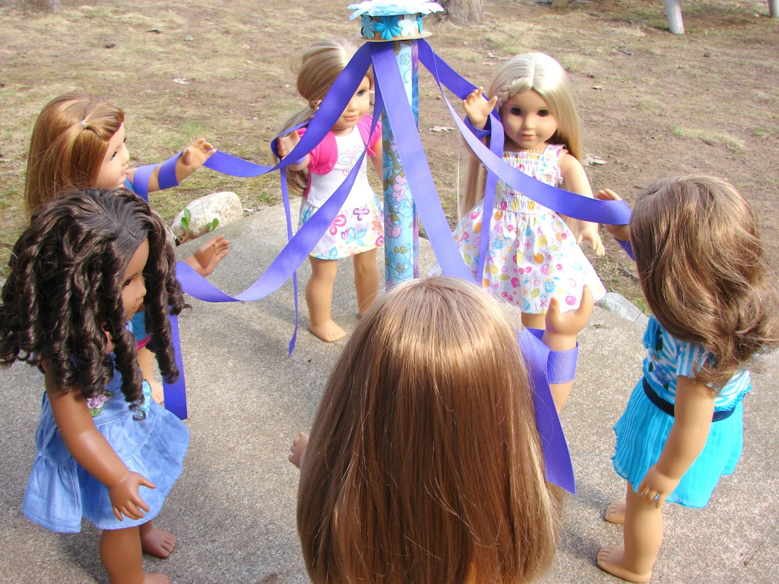 American Girl Doll Play: Creating a May Pole...