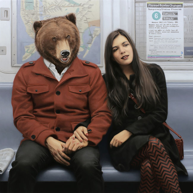 03-86th-Street-Bear-Matthew-Grabelsky-Paintings-of-Animal-Human-Hybrids-on-the-Subway-www-designstack-co