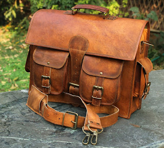  Brown Genuine Leather briefcase