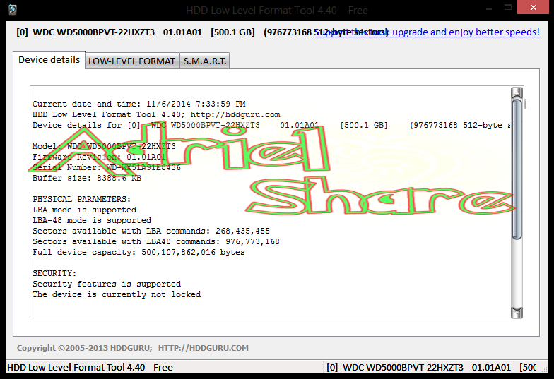 Free Download HDD Low Level Format Tool 4.40 + Keygen