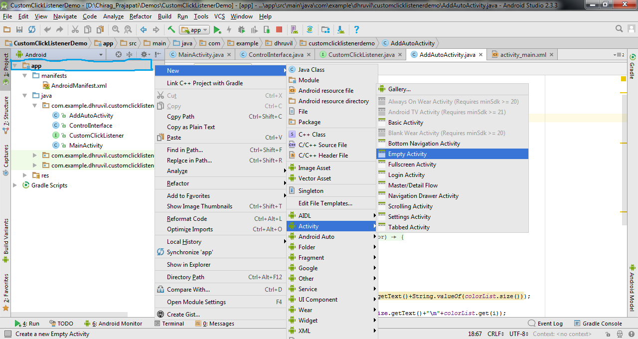 Create custom callback listener in android