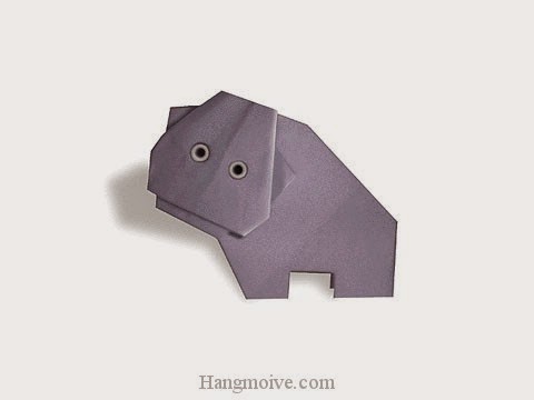Cách gấp, xếp con hà mã bằng giấy origami - Video hướng dẫn xếp hình - How to make a Hippopotamus