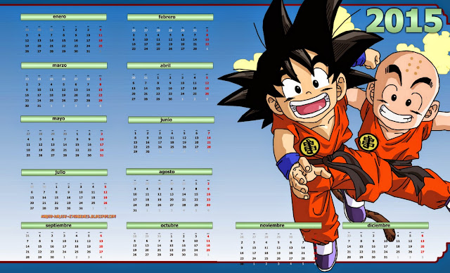 calendario 2015 anime dbz