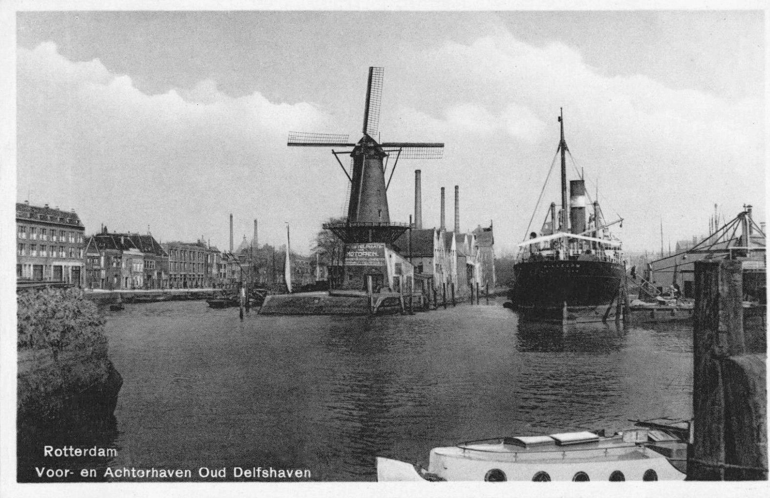 transpress nz: Delfshaven, Rotterdam, Netherlands, circa 1930
