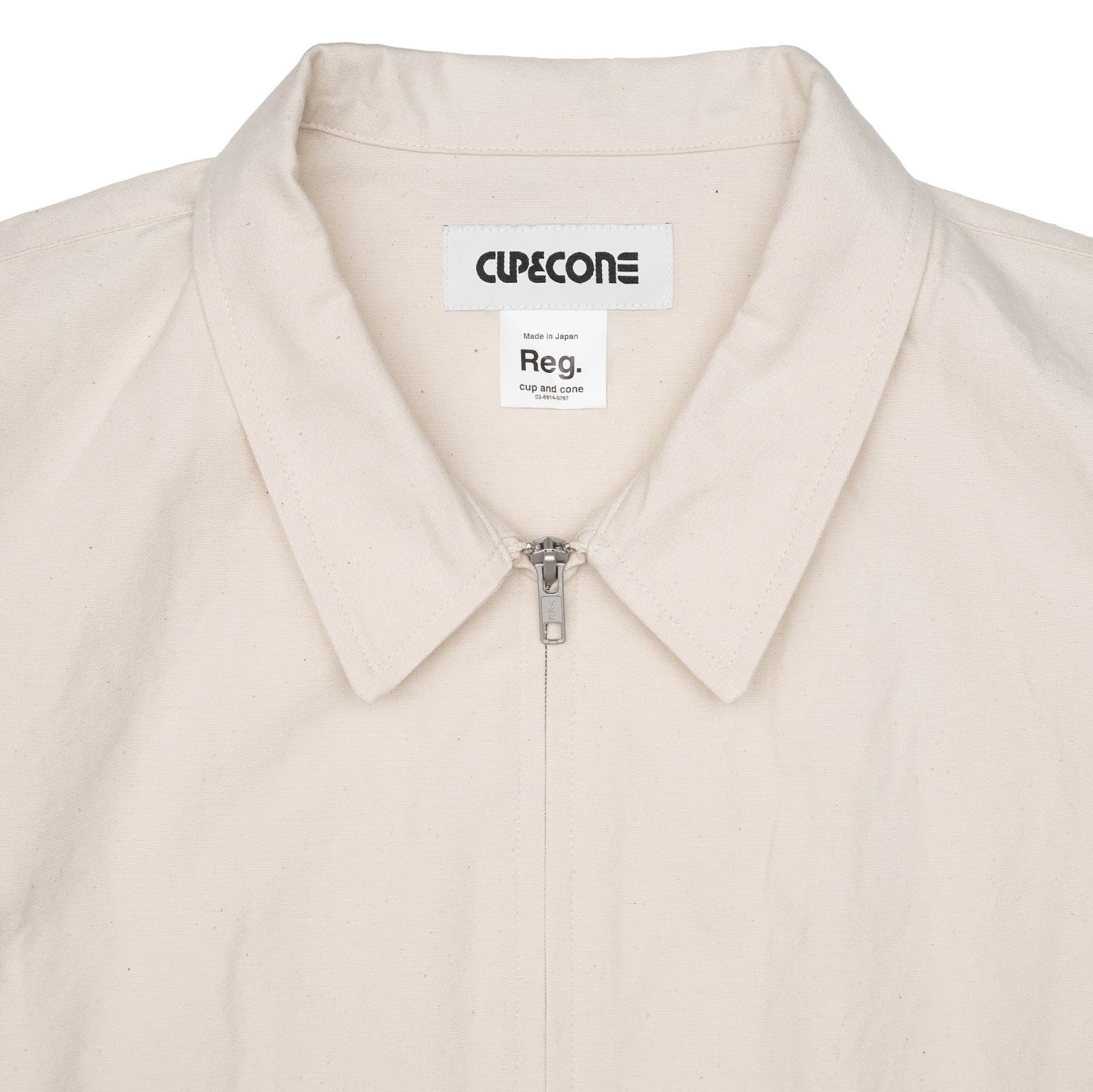 CUP AND CONE: Canvas Zip Jacket - Natural