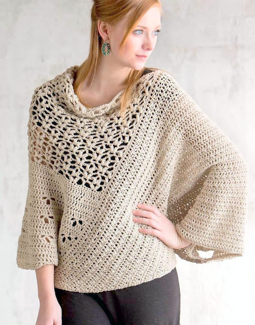 Lace sweater top Crochet pattern 