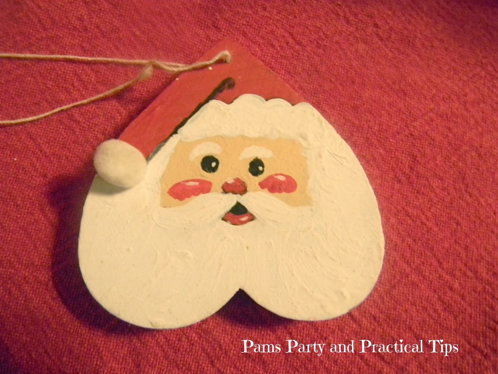 Pams Party & Practical Tips Santa Heart Ornament