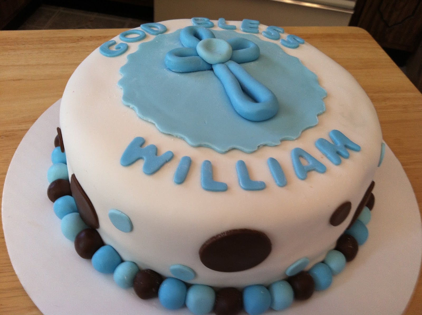 C & G Cakes Boy Baptism Cross Cake