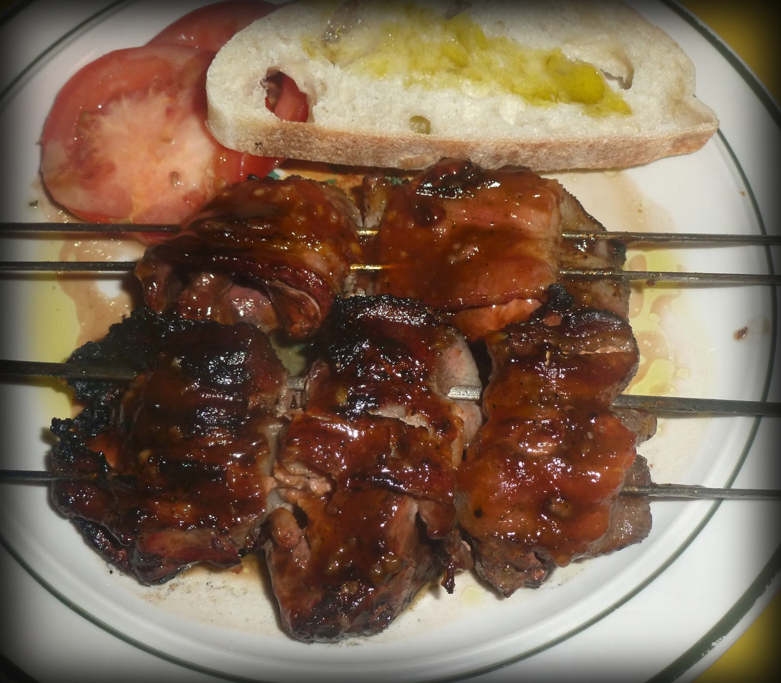 James Walsh Food And Movie Diary Barbecued Bacon Wrapped Chicken Liver