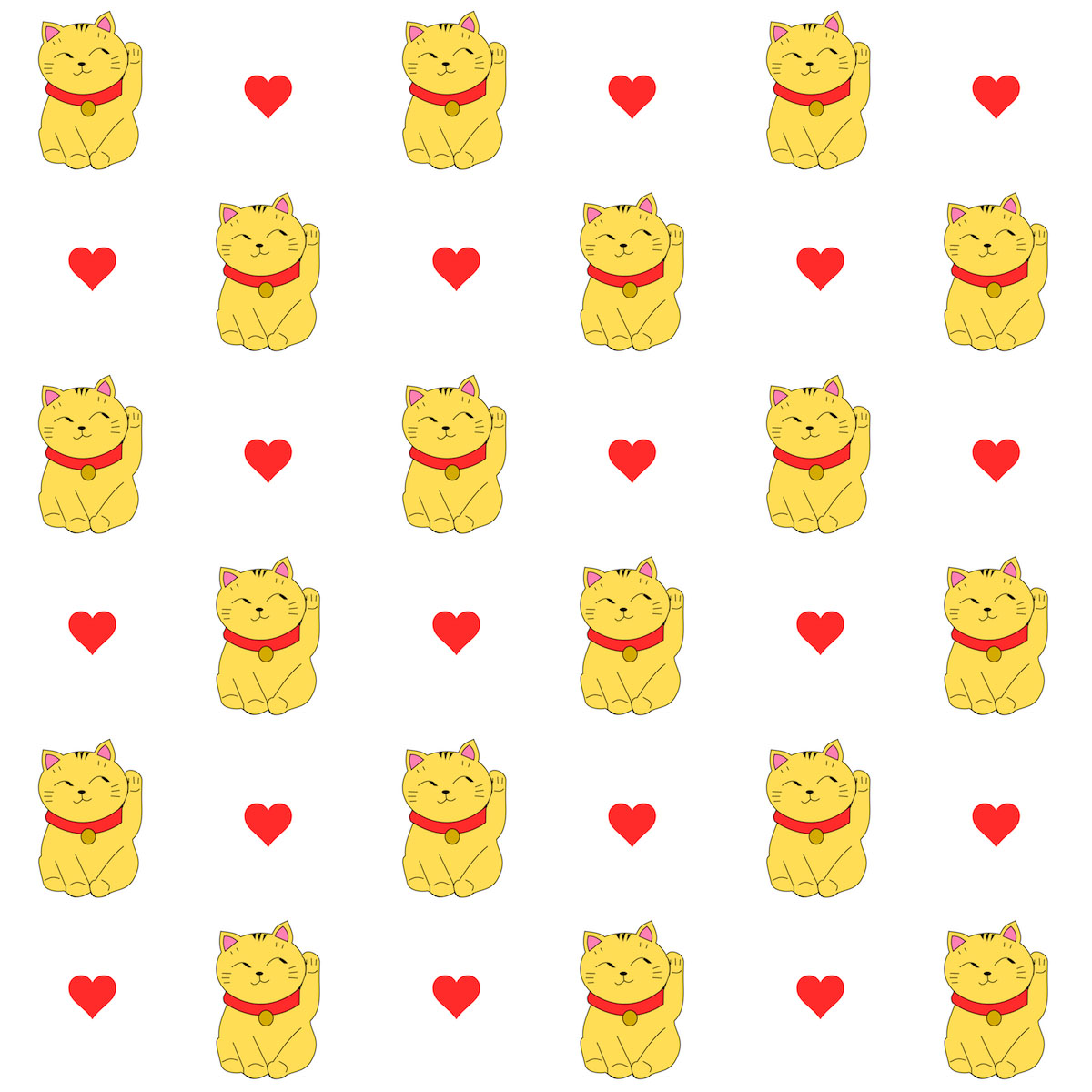 Free digital lucky cat scrapbooking paper ausdruckbares