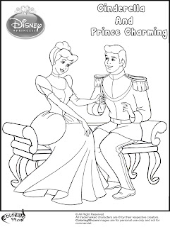 new cinderella and prince charming coloring pages for kids
