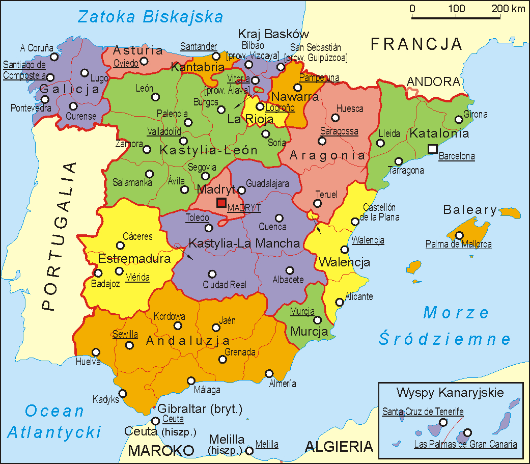 Mapa De España Geografía Política Mapa De España Politico Y Geografia