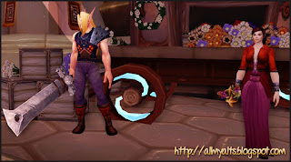 Cloud and Aerith in World of Warcraft
