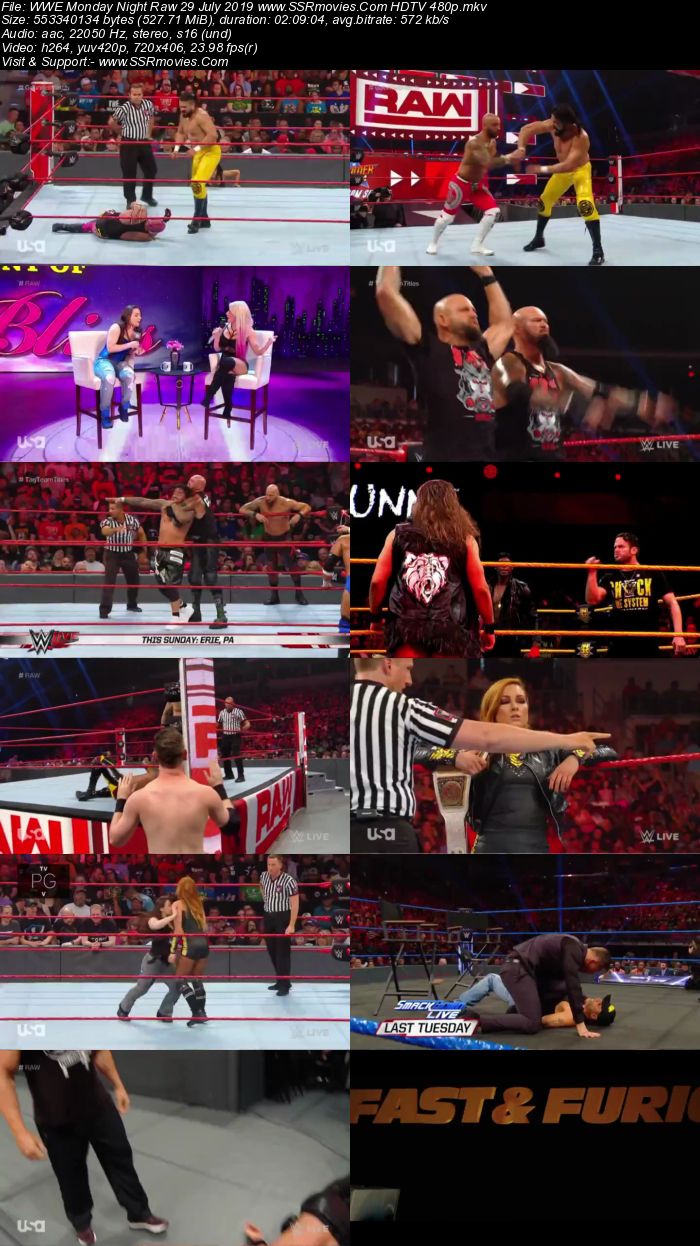 WWE Monday Night Raw 29 July 2019 Full Show Download HDTV WEBRip 480p 720p