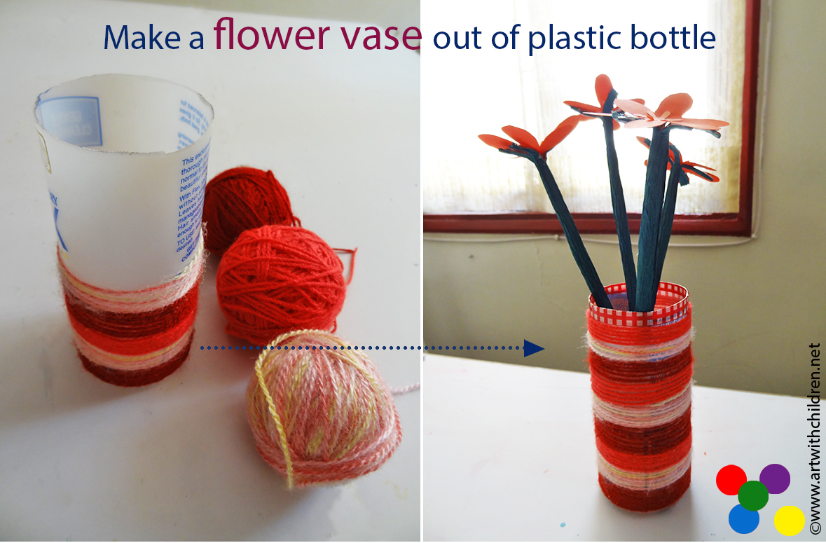 YARN WRAPPED PLASTIC BOTTLES Shampoo bottle recycle craft