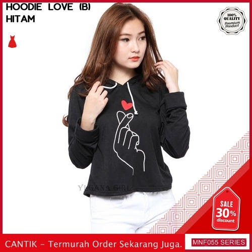 MNF055J101 Jaket Bl Wanita Besar Love Crop Hoodie 2019 BMGShop