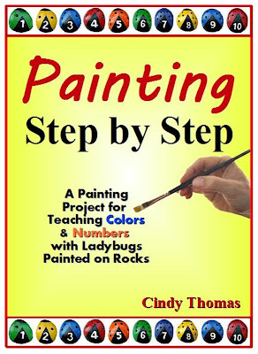 painting rocks, ladybugs, step by step, project
