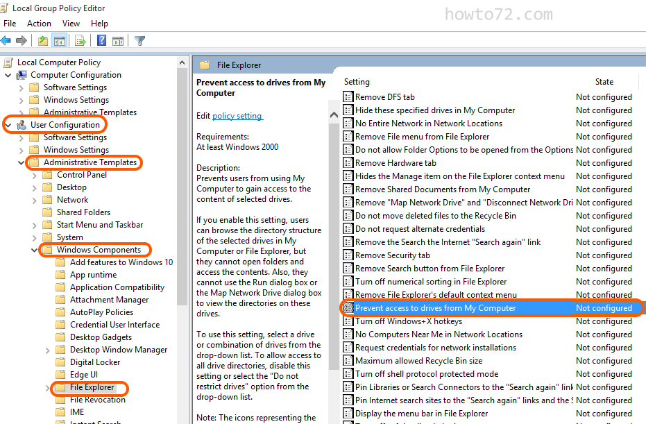 How to deny access to a drive in Windows 10 Computer & smartphone