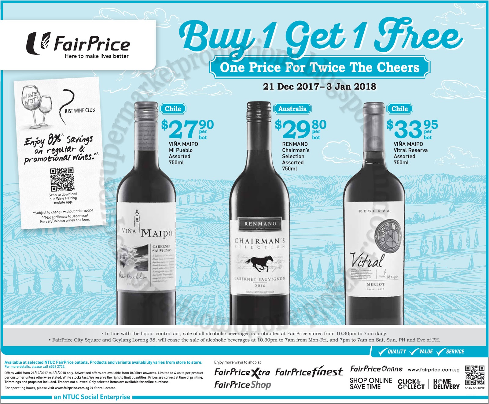 NTUC FairPrice Wine Promotion 21 December 2017 03 January 2018