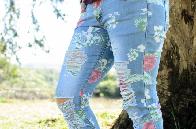 Skinny jeans floral