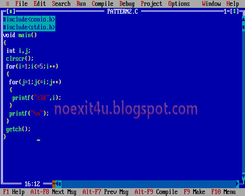 C PROGRAM: TO PRINT PATTERN OF 12345 ~ noexit4u.com