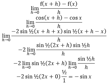 limit turunan cos