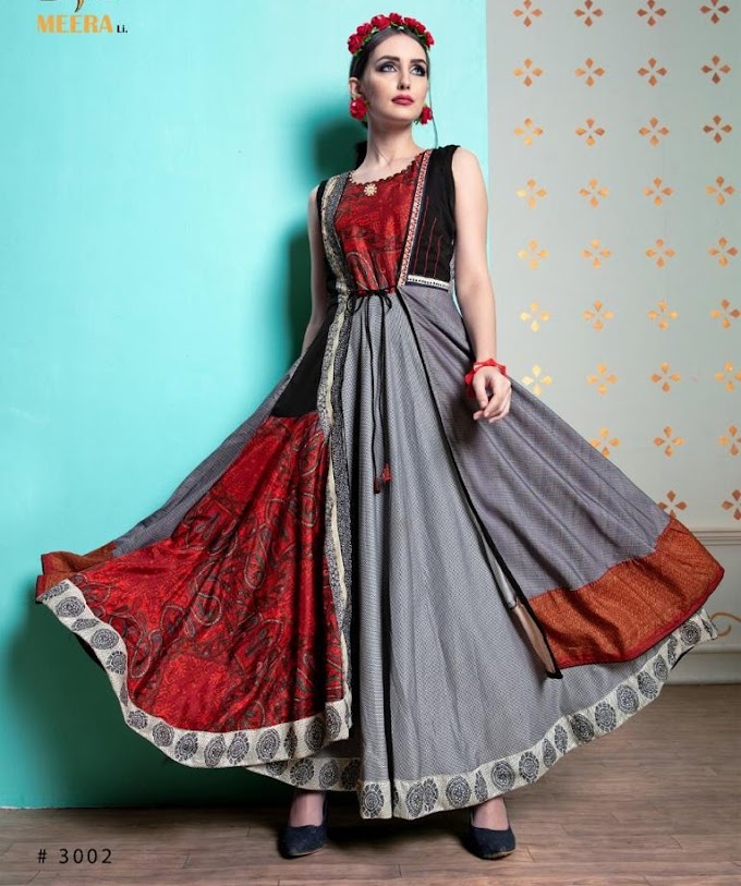 Meera Paris Gown Style Party wear kurtis wholesaler