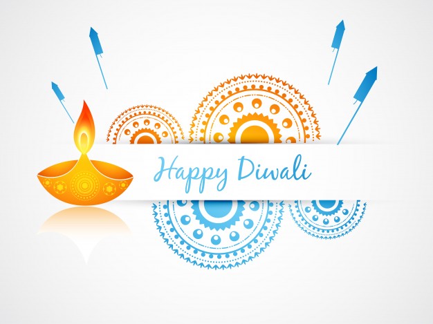 Festive candle design for diwali Free Vector