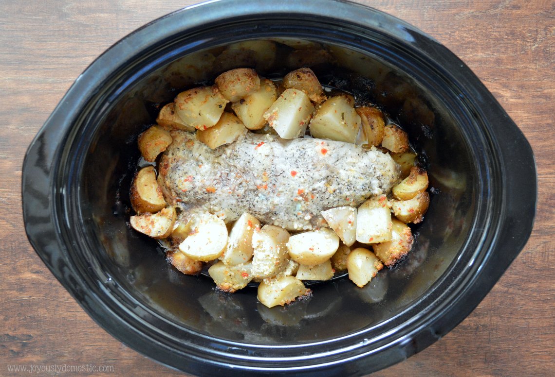 Joyously Domestic Slow Cooker AllInOne Italian Pork Tenderloin Dinner