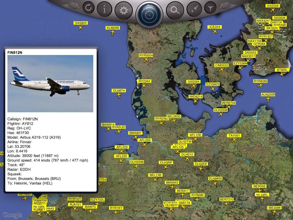 Get real radar on your computer and see planes flying anywhere in the world, flightradar24