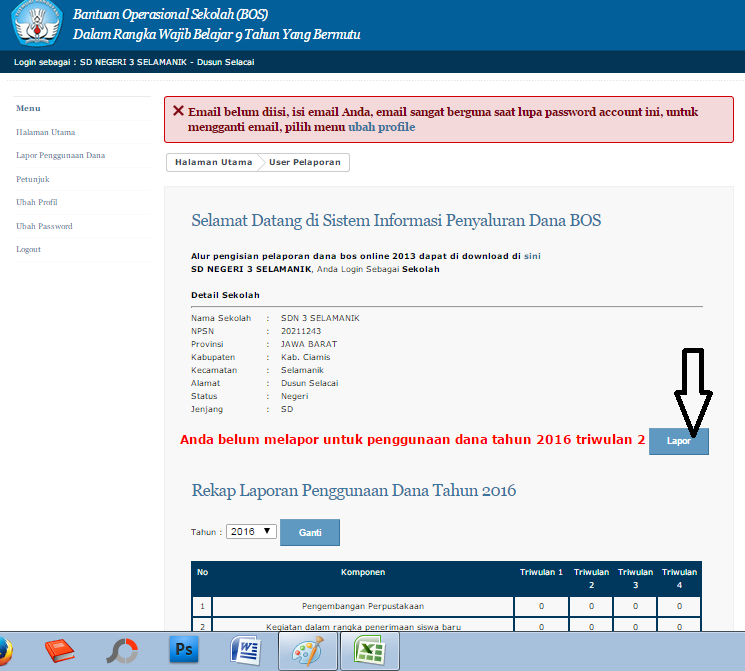 Cara Pelaporan Penggunaan Dana BOS Secara Online SIAP UJIAN