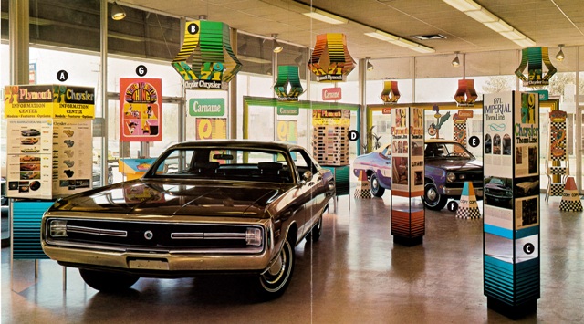 Just A Car Guy: 1971 Plymouth dealership showroom